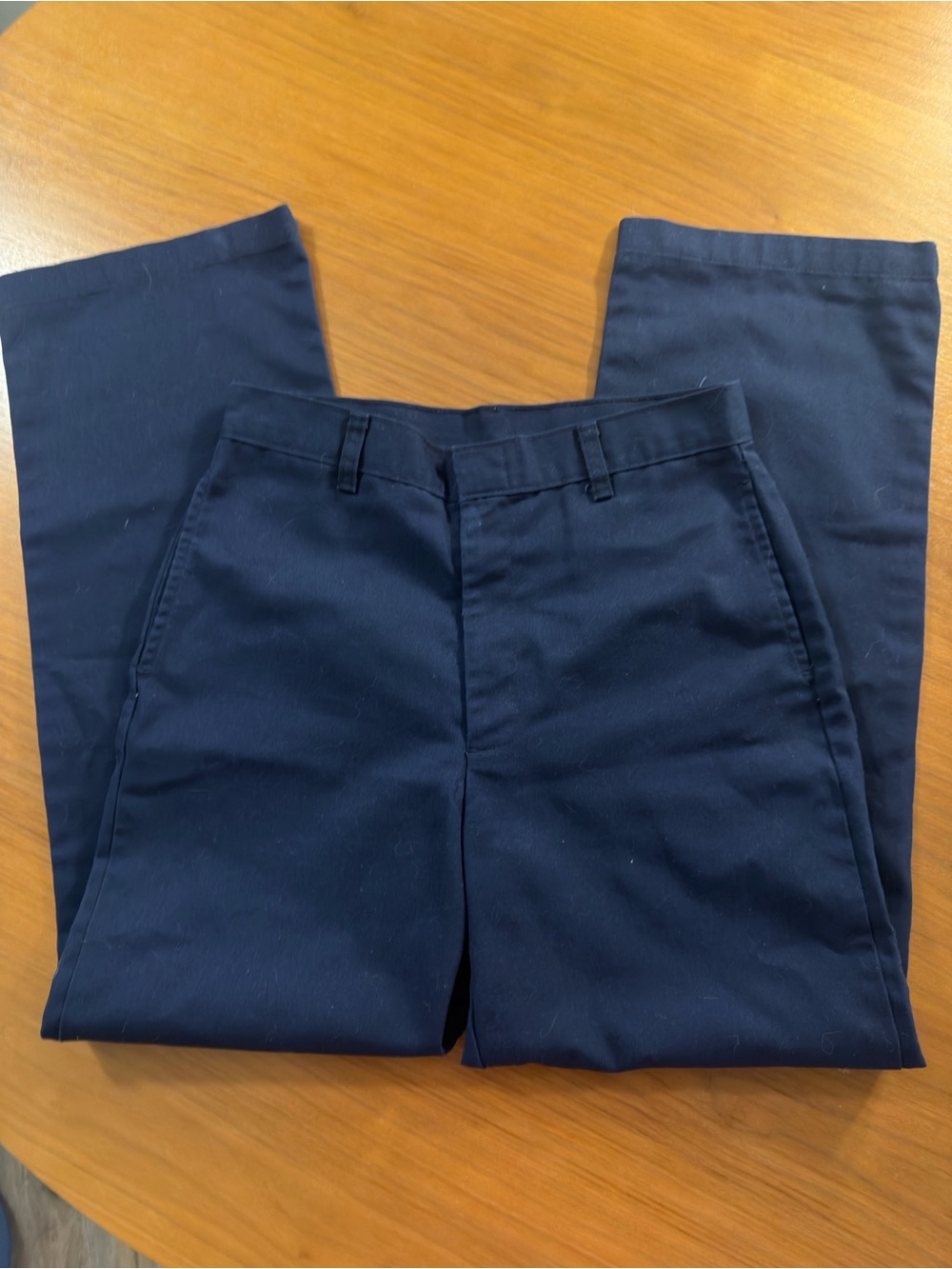 Vintage Navy Flat-Front Work Pants
